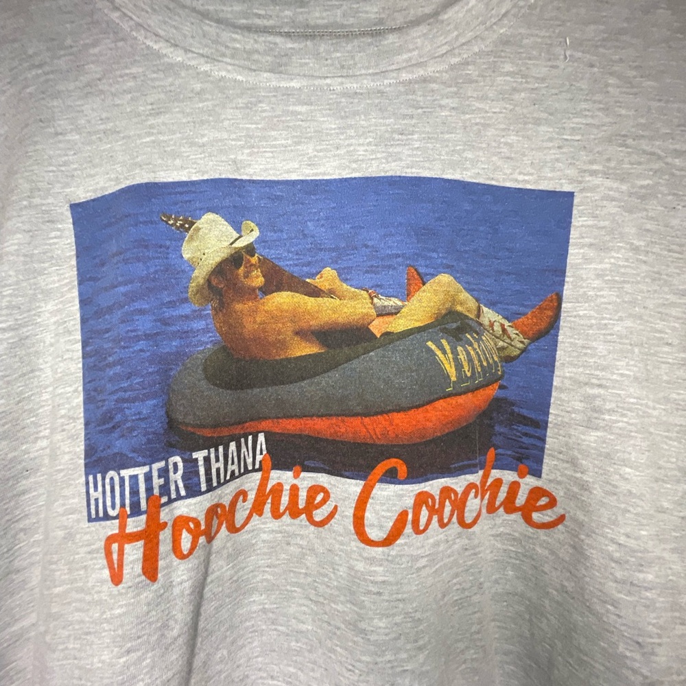 Gray Graphic T-Shirt with Hoochie Coochie Print